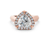 Rose gold Heart Cut Halo Solitaire Engagement Ring with Square Band and Four-Prong Setting_66