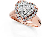Rose gold Heart Cut Halo Solitaire Engagement Ring with Square Band and Four-Prong Setting_67