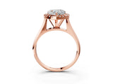 Rose gold Heart Cut Halo Solitaire Engagement Ring with Square Band and Four-Prong Setting_69