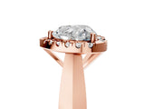 Rose gold Heart Cut Halo Solitaire Engagement Ring with Square Band and Four-Prong Setting_71