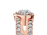 Rose gold Heart Cut Halo Split Shank Diamond Ring with Four-Prong Setting_68