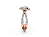 Rose gold Heart Cut Halo Split Shank Pave Set Ring_68