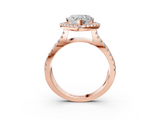 Rose gold Heart Cut Halo Split Shank Pave Set Ring_69