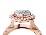 Rose gold Heart Cut Halo Split Shank Pave Set Ring_70