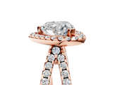 Rose gold Heart Cut Halo Split Shank Pave Set Ring_71
