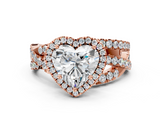 Rose gold Heart Cut Halo Split Shank Prong Setting Ring_71