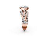 Rose gold Heart Cut Halo Split Shank Prong Setting Ring_73
