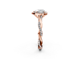 Rose gold Heart Cut Halo Twisted Band Four-Prong Ring_35