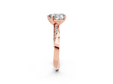 Rose gold Heart Cut Moissanite Engagement Ring with Side Stone Accents and Four-Prong Setting_38