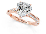 Rose gold Heart Cut Moissanite Engagement Ring with Side Stone Accents and Four-Prong Setting_61
