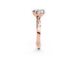 Rose gold Heart Cut Moissanite Engagement Ring with Side Stone Accents and Four-Prong Setting_62