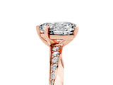 Rose gold Heart Cut Moissanite Engagement Ring with Side Stone Accents and Four-Prong Setting_65