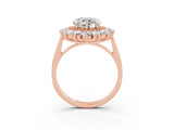 Rose gold Heart Cut Moissanite Floral Double Halo Engagement Ring with Prong Setting_51