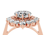 Rose gold Heart Cut Moissanite Floral Double Halo Engagement Ring with Prong Setting_52