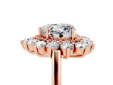 Rose gold Heart Cut Moissanite Floral Double Halo Engagement Ring with Prong Setting_53