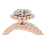 Rose gold Heart Cut Moissanite Halo Ring with Round Split Shank and Prong Setting_52