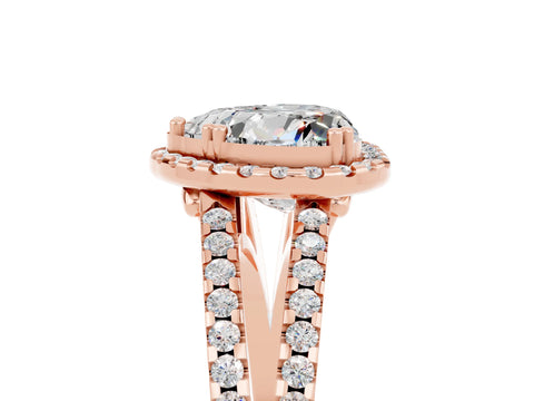 Rose gold Heart Cut Moissanite Halo Split Shank Engagement Ring_17