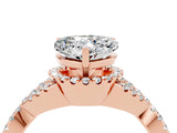 Rose gold Heart Cut Moissanite  Halo Twist Band Solitaire Prong Setting Ring_40