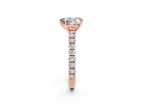 Rose gold Heart Cut Moissanite Pavé Solitaire Engagement Ring with Four-Prong Setting_14