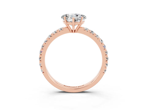 Rose gold Heart Cut Moissanite Pavé Solitaire Engagement Ring with Four-Prong Setting_15