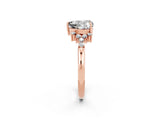 Rose gold Heart Cut Moissanite Ring with Side Stones and Four-Prong Setting_38