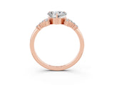 Rose gold Heart Cut Moissanite Ring with Side Stones and Four-Prong Setting_39