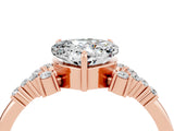 Rose gold Heart Cut Moissanite Ring with Side Stones and Four-Prong Setting_40