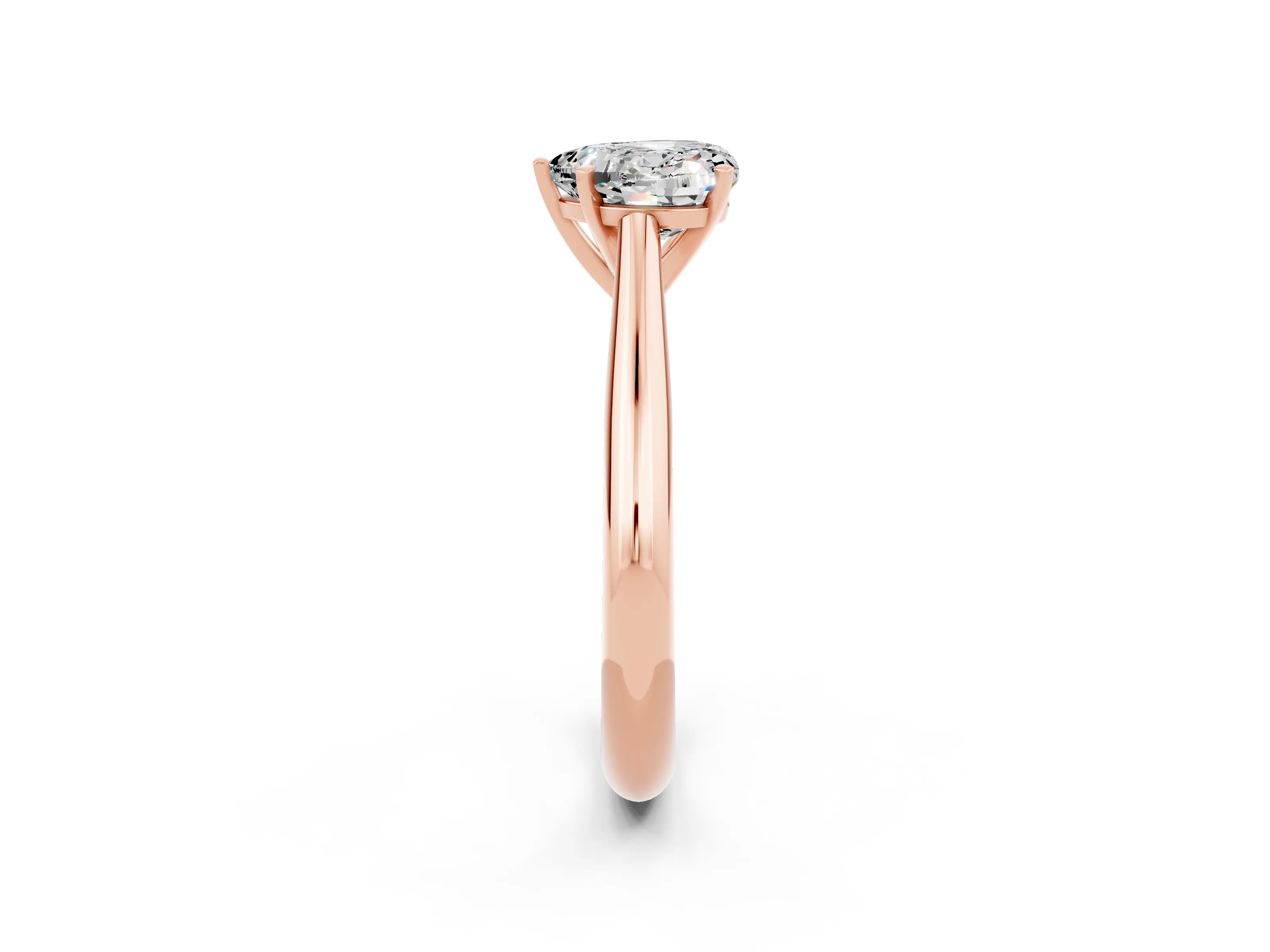 Rose gold Heart Cut Moissanite Solitaire Engagement Ring with Cathedral Setting and Four-Prong Mount_14