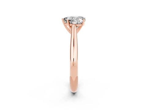 Rose gold Heart Cut Moissanite Solitaire Engagement Ring with Cathedral Setting and Four-Prong Mount_14