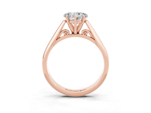 Rose gold Heart Cut Moissanite Solitaire Engagement Ring with Cathedral Setting and Four-Prong Mount_15