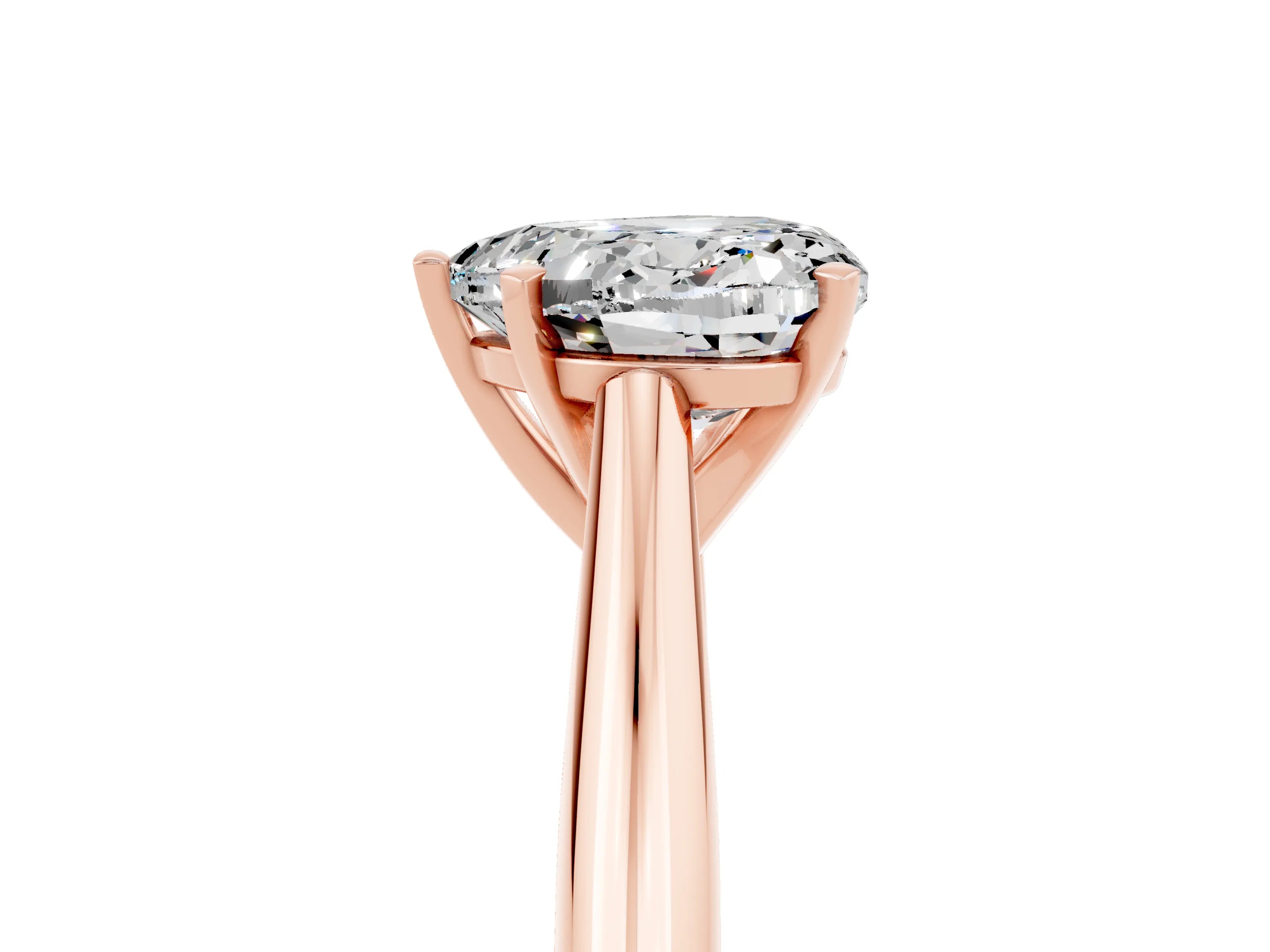 Rose gold Heart Cut Moissanite Solitaire Engagement Ring with Cathedral Setting and Four-Prong Mount_17