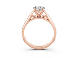 Rose gold Heart Cut Moissanite Solitaire Engagement Ring with Cathedral Setting and Four-Prong Mount_27