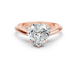 Rose gold Heart Cut Moissanite Solitaire Engagement Ring with Cathedral Setting and Four-Prong Mount_30