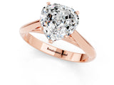Rose gold Heart Cut Moissanite Solitaire Engagement Ring with Cathedral Setting and Four-Prong Mount_31