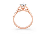 Rose gold Heart Cut Moissanite Solitaire Engagement Ring with Cathedral Setting and Four-Prong Mount_33