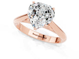 Rose gold Heart Cut Moissanite Solitaire Engagement Ring with Cathedral Setting and Four-Prong Mount_67