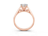 Rose gold Heart Cut Moissanite Solitaire Engagement Ring with Cathedral Setting and Four-Prong Mount_69