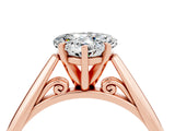 Rose gold Heart Cut Moissanite Solitaire Engagement Ring with Cathedral Setting and Four-Prong Mount_70