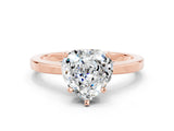 Rose gold Heart Cut Moissanite Solitaire Engagement Ring with Classic Band and Four-Prong Setting_24