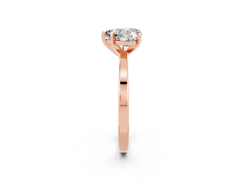 Rose gold Heart Cut Moissanite Solitaire Engagement Ring with Classic Band and Four-Prong Setting_26