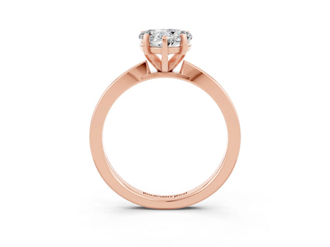 Rose gold Heart Cut Moissanite Solitaire Engagement Ring with Classic Band and Four-Prong Setting_27
