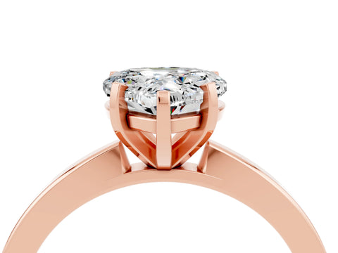 Rose gold Heart Cut Moissanite Solitaire Engagement Ring with Classic Band and Four-Prong Setting_28