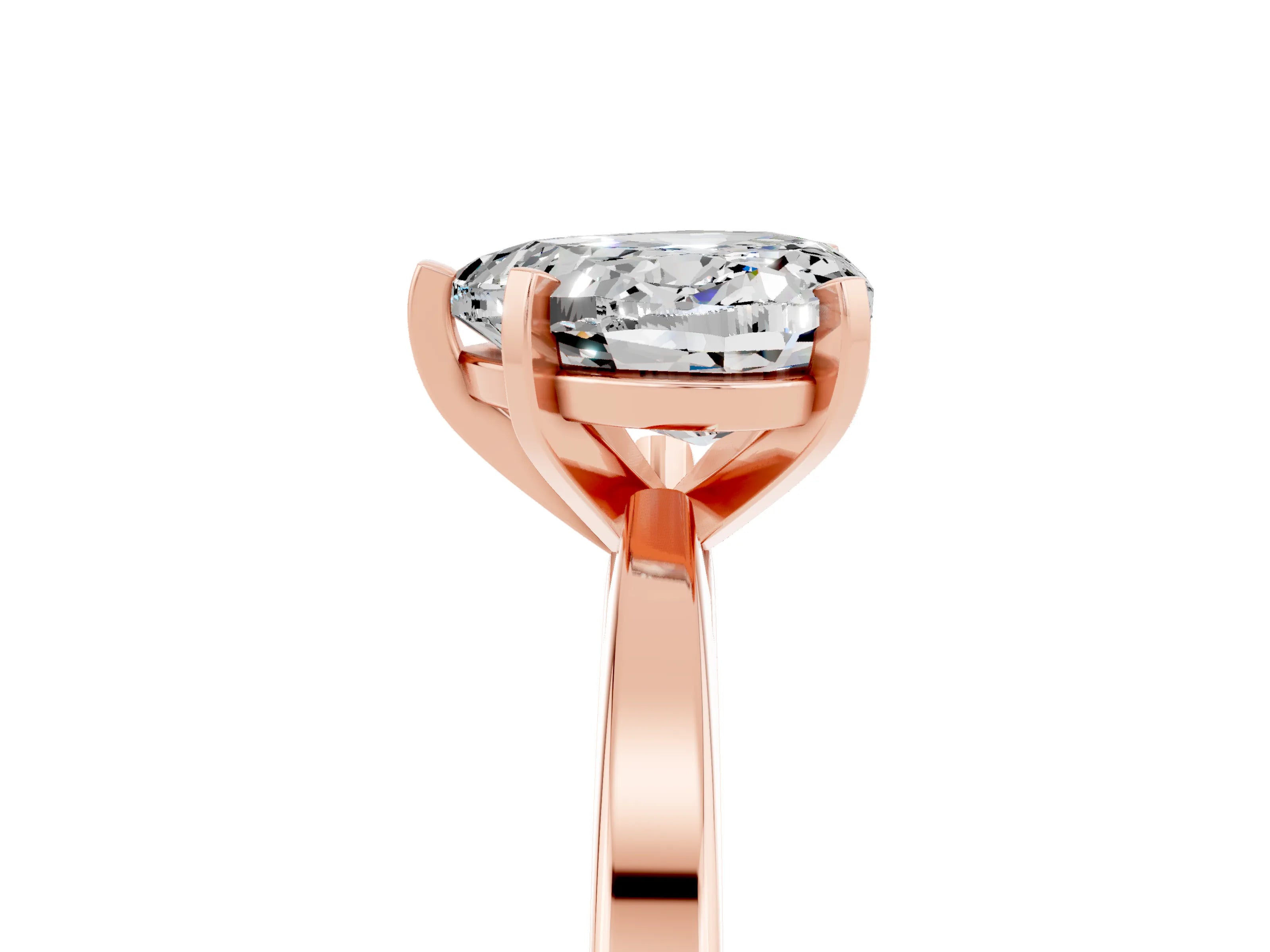 Rose gold Heart Cut Moissanite Solitaire Engagement Ring with Classic Band and Four-Prong Setting_29