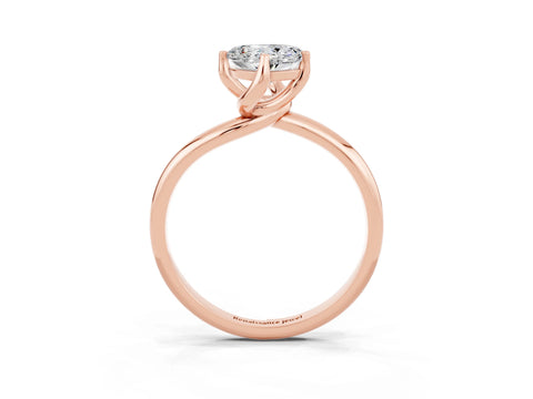 Rose gold Heart Cut Moissanite Solitaire Engagement Ring with Four-Prong Setting and Classic Band_15