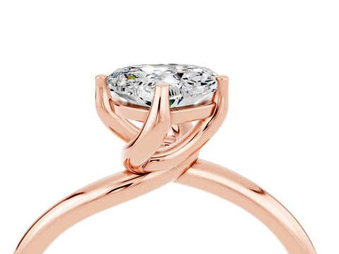 Rose gold Heart Cut Moissanite Solitaire Engagement Ring with Four-Prong Setting and Classic Band_16