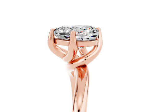 Rose gold Heart Cut Moissanite Solitaire Engagement Ring with Four-Prong Setting and Classic Band_17