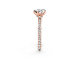 Rose gold Heart Cut Moissanite Solitaire Engagement Ring with Pavé Band and Four-Prong Setting_2