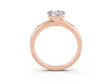 Rose gold Heart Cut Moissanite Solitaire Engagement Ring with Round Band and Four-Prong Setting_3