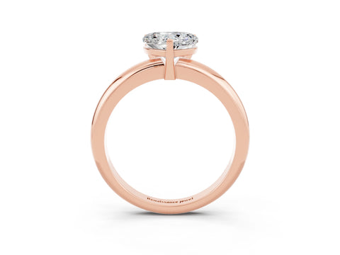 Rose gold Heart Cut Moissanite Solitaire Engagement Ring with Round Band and Four-Prong Setting_3