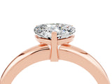 Rose gold Heart Cut Moissanite Solitaire Engagement Ring with Round Band and Four-Prong Setting_4